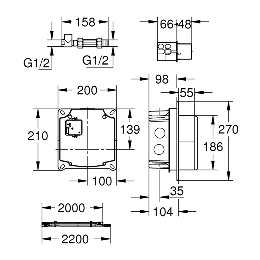 Монтажна инфрачервена кутия за вграждане Grohe 36264001 – Grohe 11.23.141.0016 – снимка 1